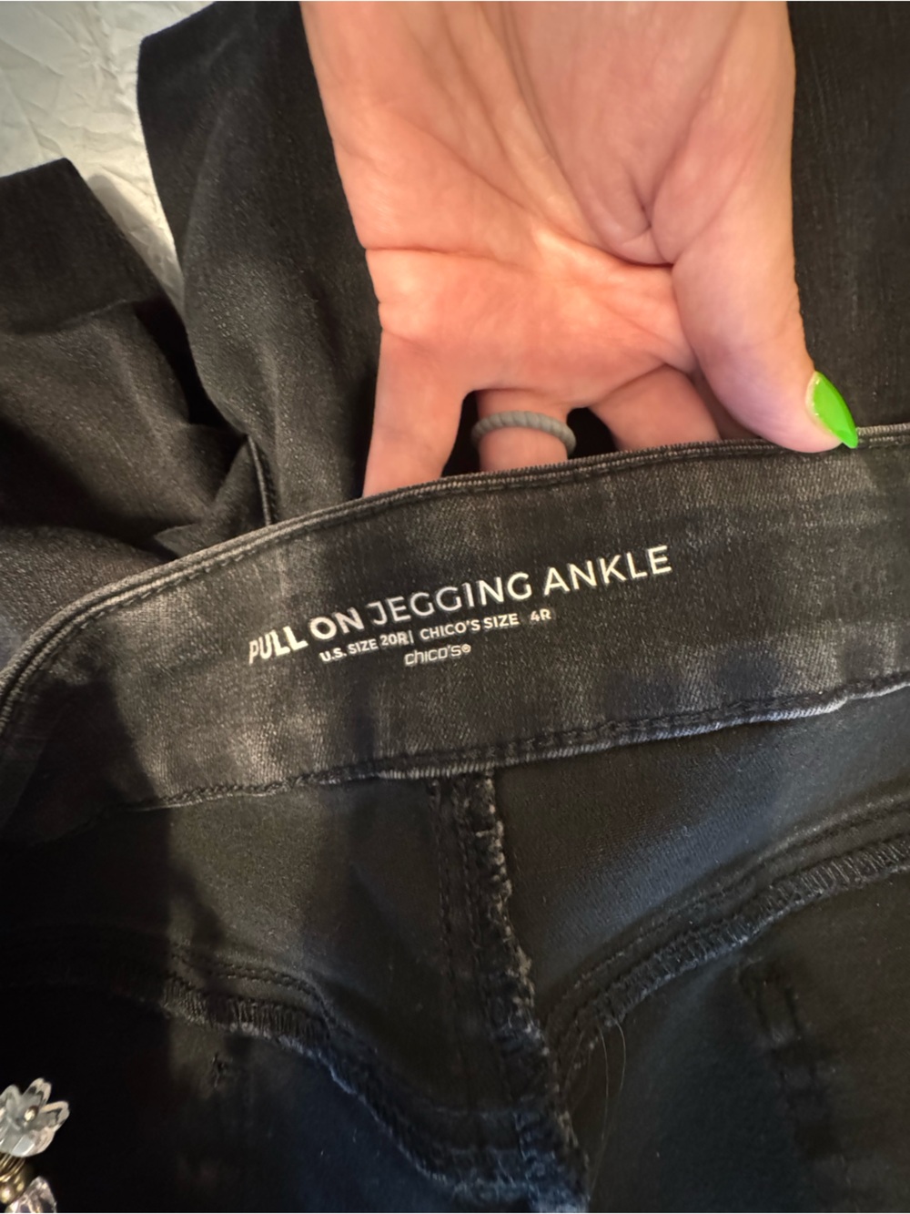 Chico's Women's Straight Jeans in Dark Gray - Picture 4 of 4